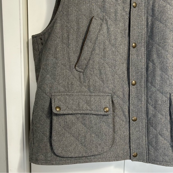 Jos A Bank 1905 Outerwear Big & Tall Size 3X Gray Brown Quilted Outerwear Vest - Picture 10 of 14